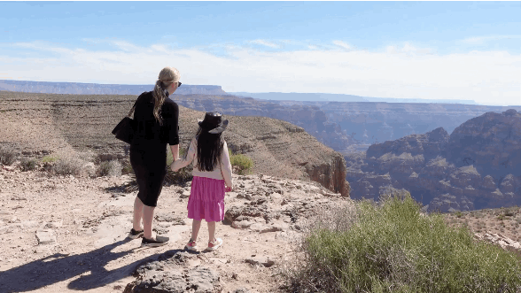 Christianne and Livia taking in the view at Grand Canyon West. Video by Dan Sattel