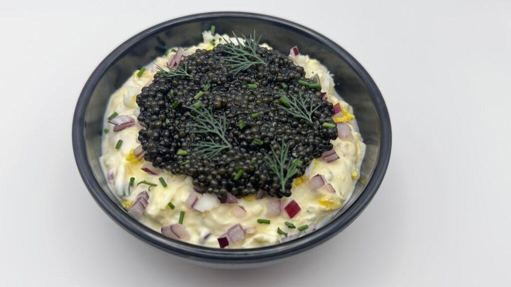 Our delicious Deconstructed Caviar Service Dip. Image by Christianne Klein
