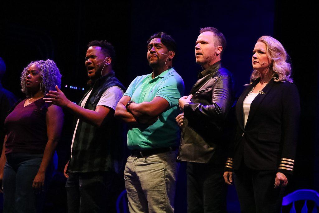The cast of Come From Away at Super Summer Theatre.  Image c/o Super Summer Theatre