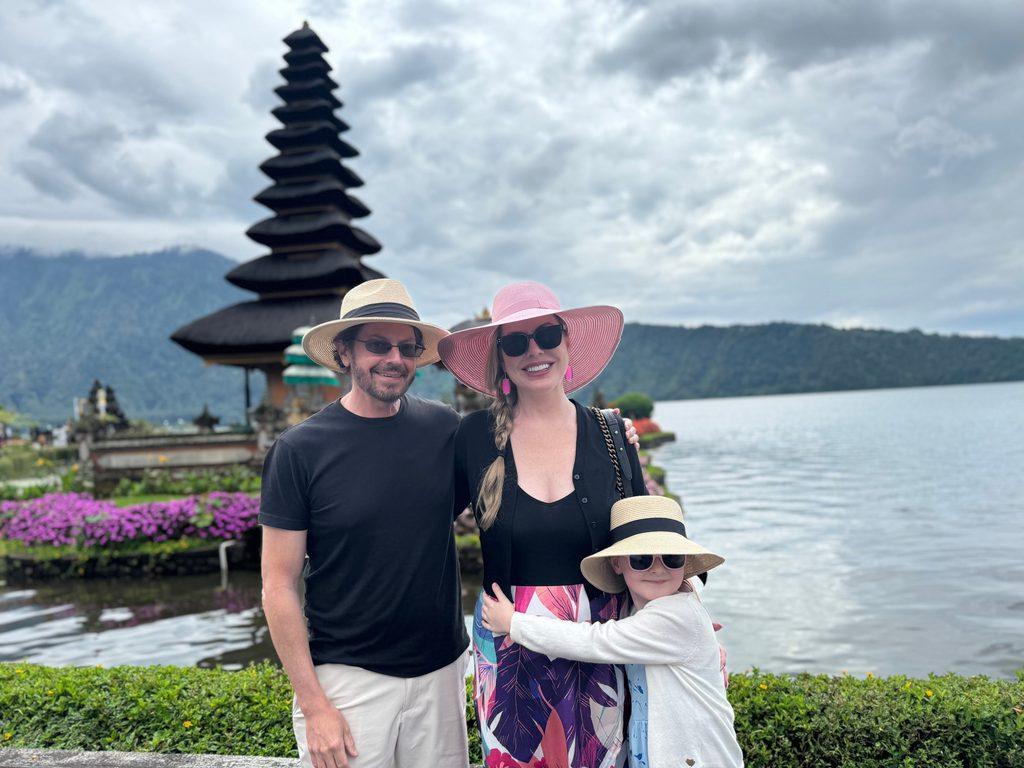 Dan, Christianne, and Livia in Bali, Indonesia. 