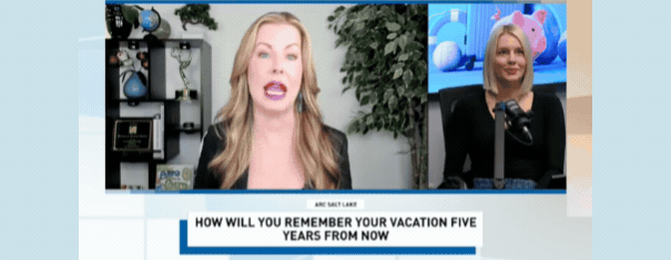 Christianne Klein discussing Memory-First Travel™ on CBS. c/o CBS Salt Lake City