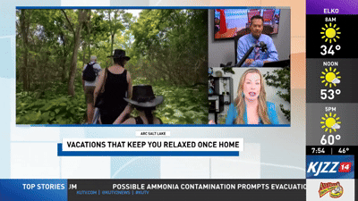 Christianne Klein discussing Wellness Travel on CBS Salt Lake